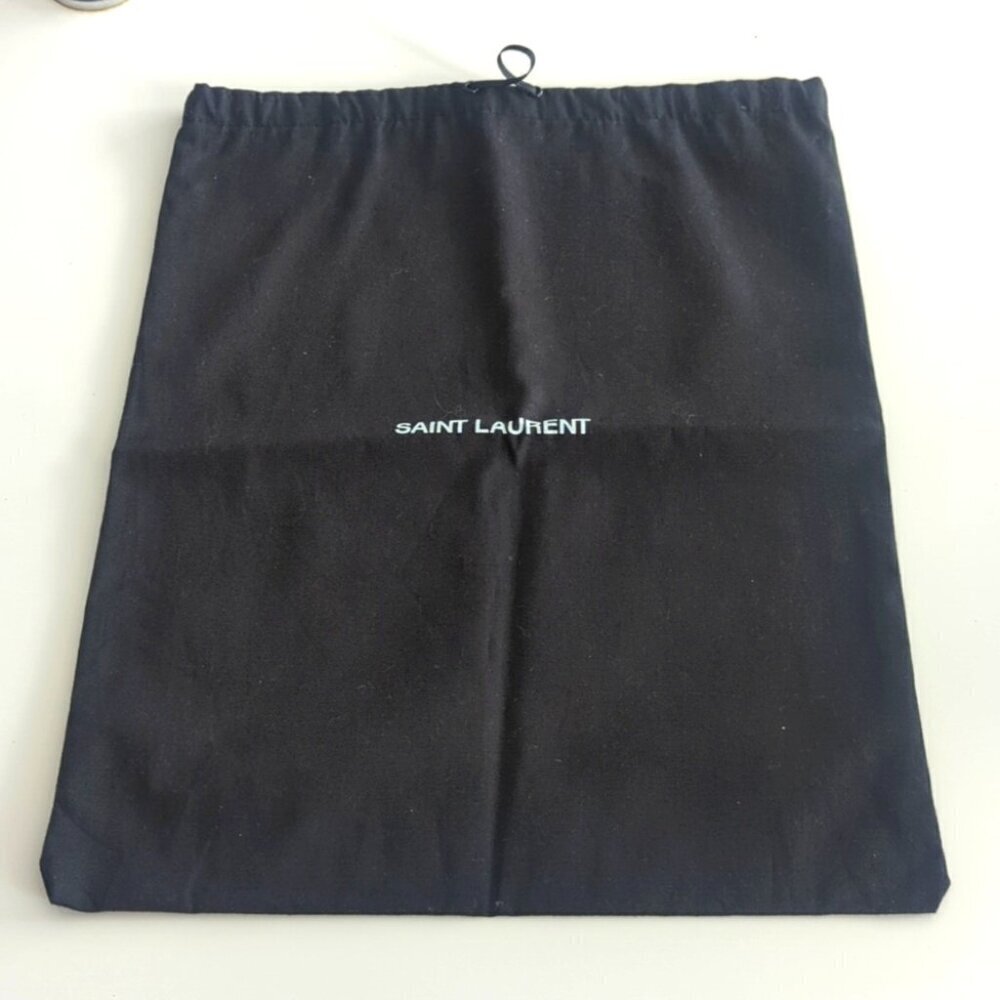 Saint Laurent Black Drawstring Dust Shoe Storage Bag - New